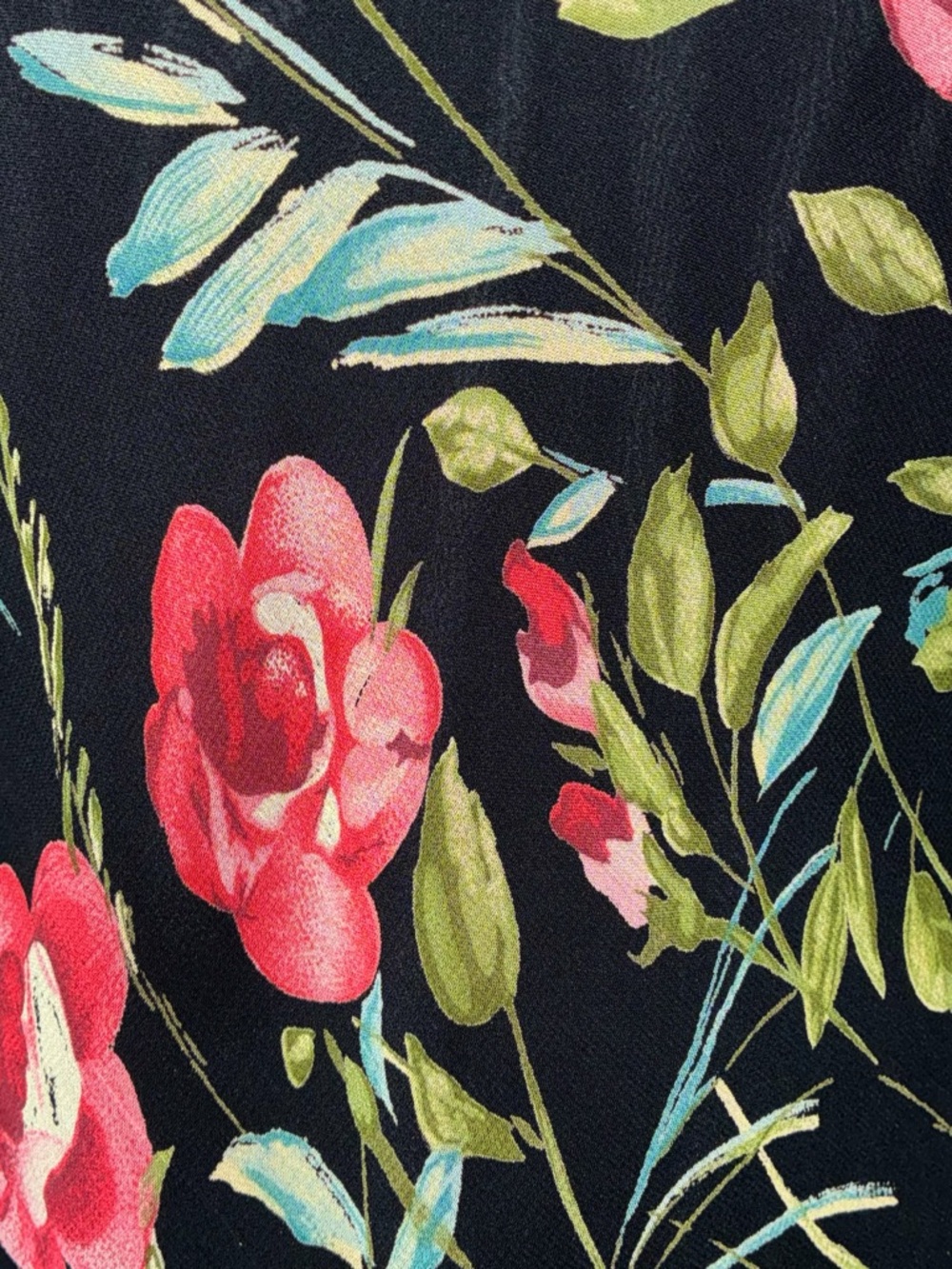 Vintage 90s Y2K Romantic Black Whimsigoth Floral Sheath Dress by American Angel - Picture 3 of 5